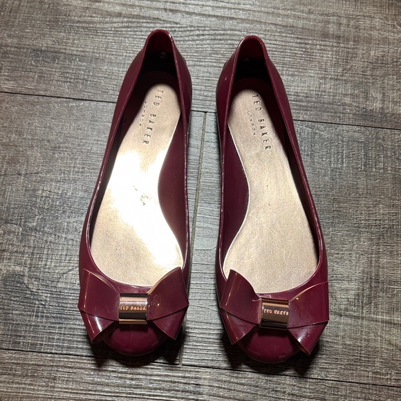 Ted Baker London Shoes - Ted Baker London Burgundy Bow Flats